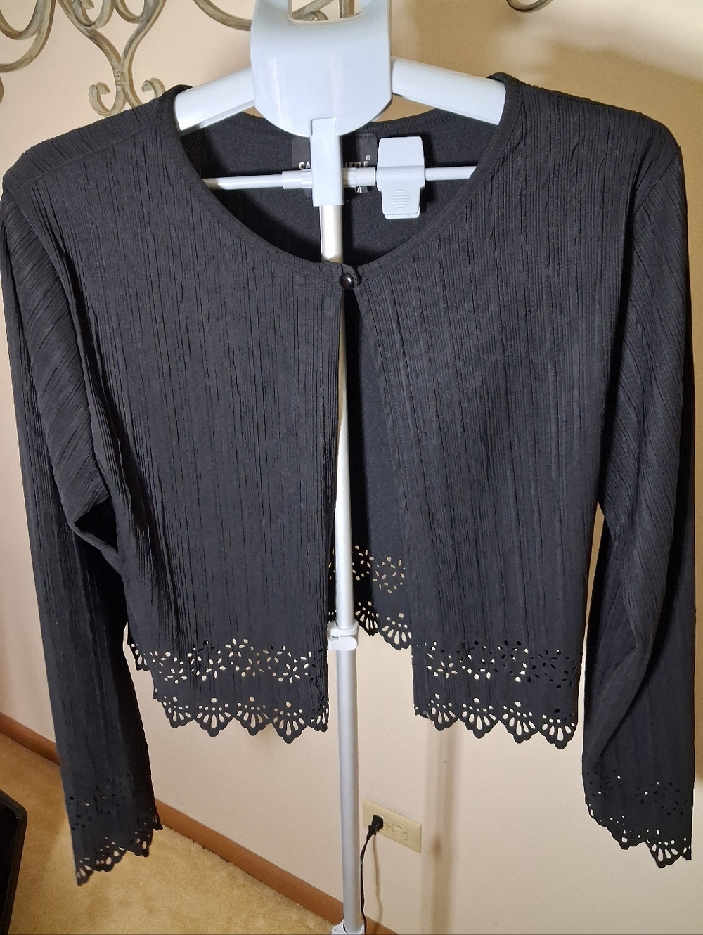 Carole Little Black Cropped Top Jacket
